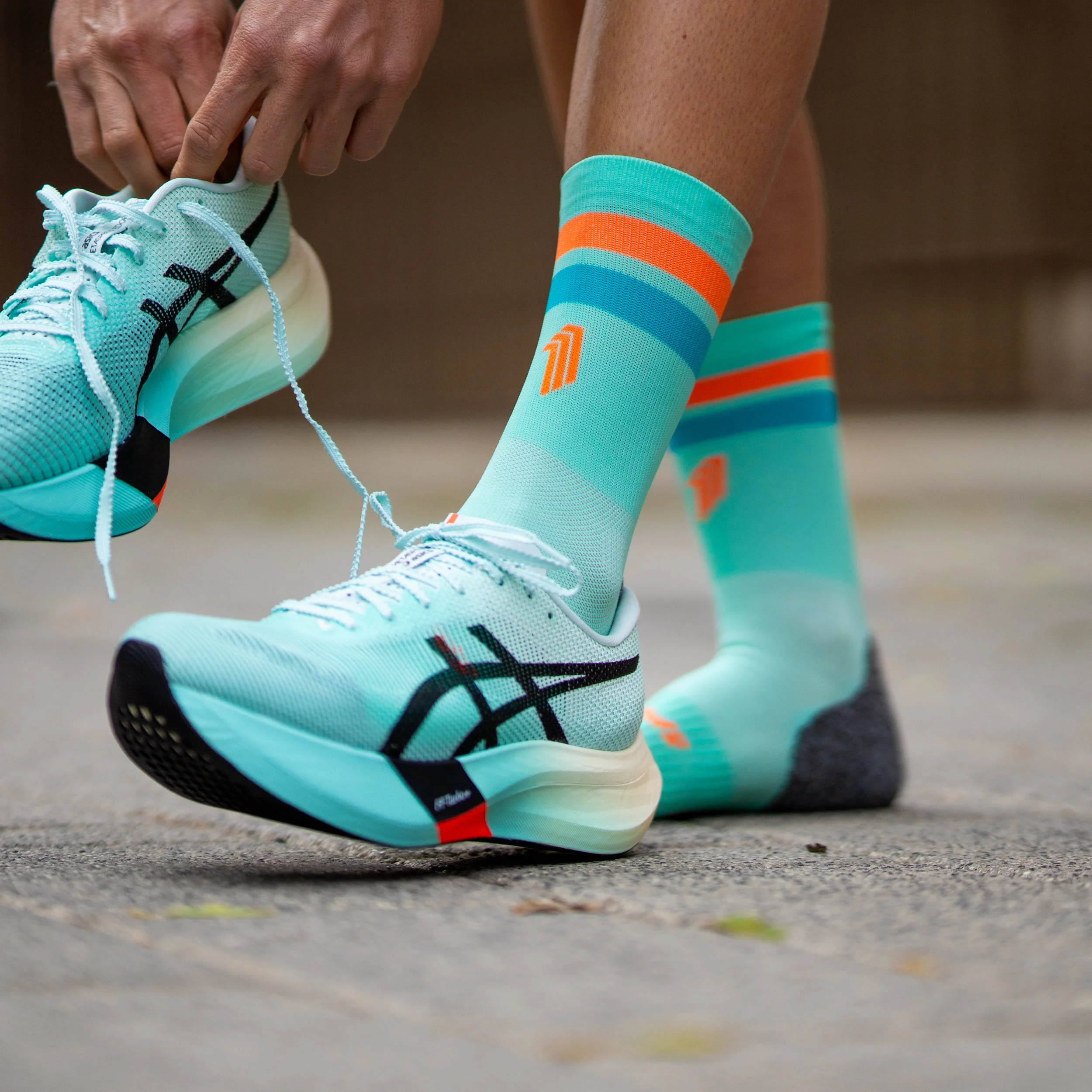 PRO GREEN ORANGE - CALCETÍN RUN ULTRALIGHT - Image 3