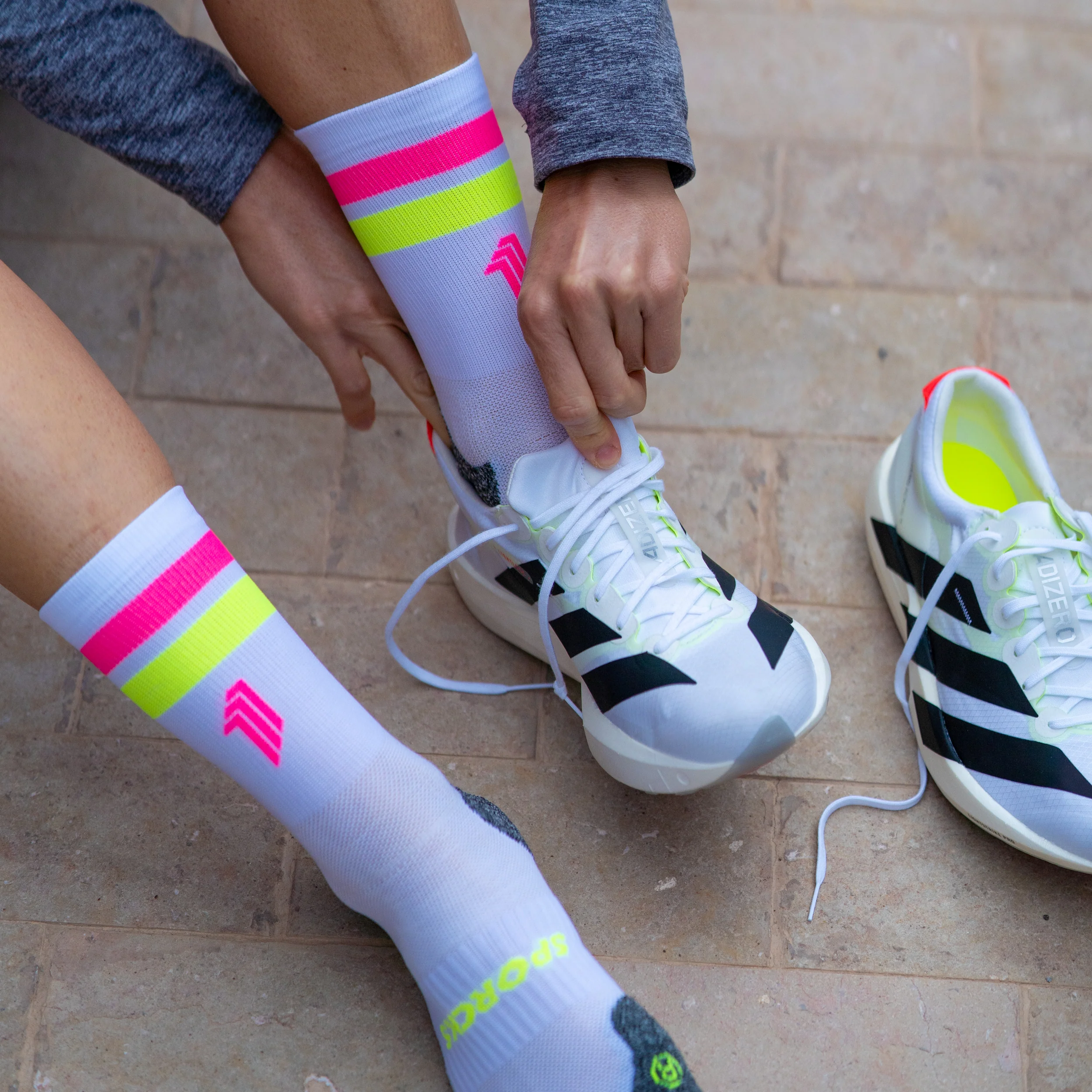 PRO WHITE PINK - CALCETÍN RUN ULTRALIGHT - Image 3